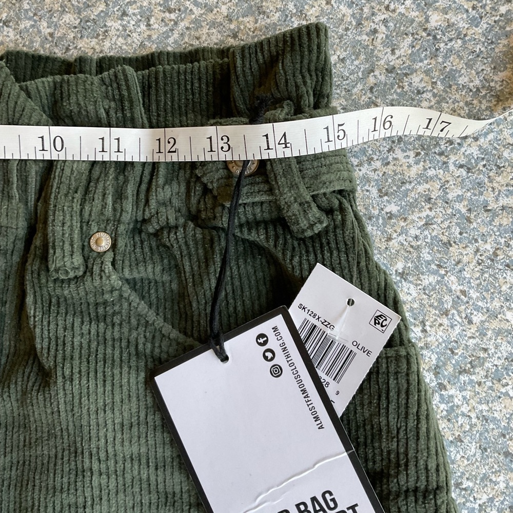 Corduroy Paperbag Mini Skirt - Picture 5 of 9